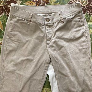 Khaki zip front trousers jeans pants 12P